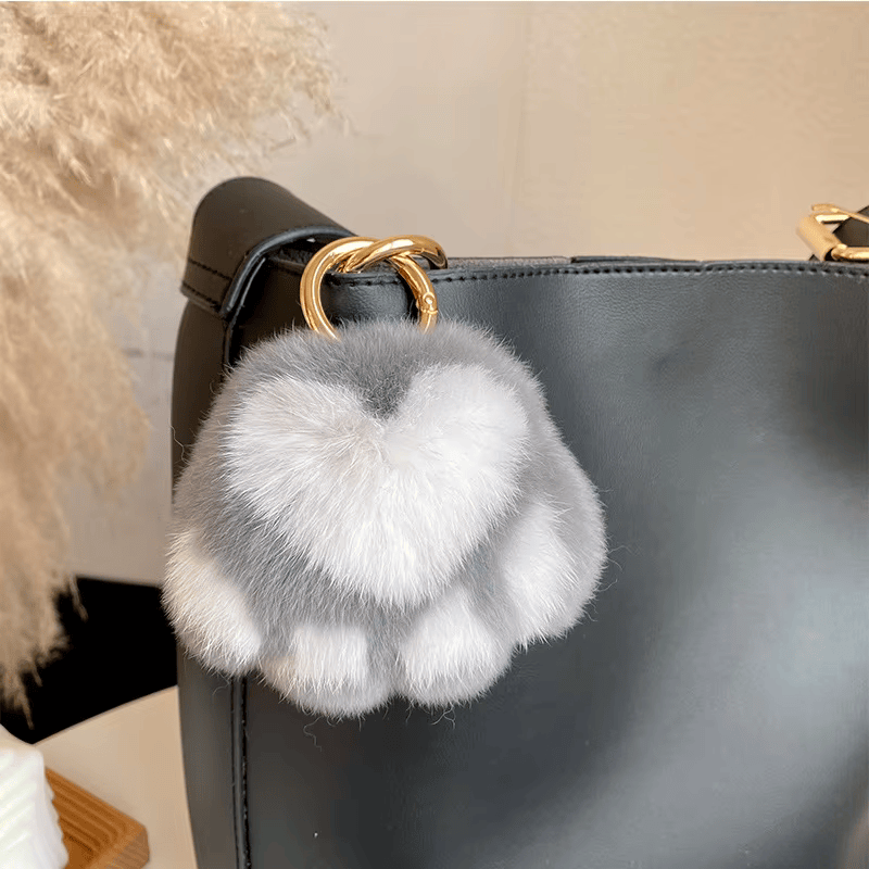 The Puffy Cat™ - Soft cat paw keychain.